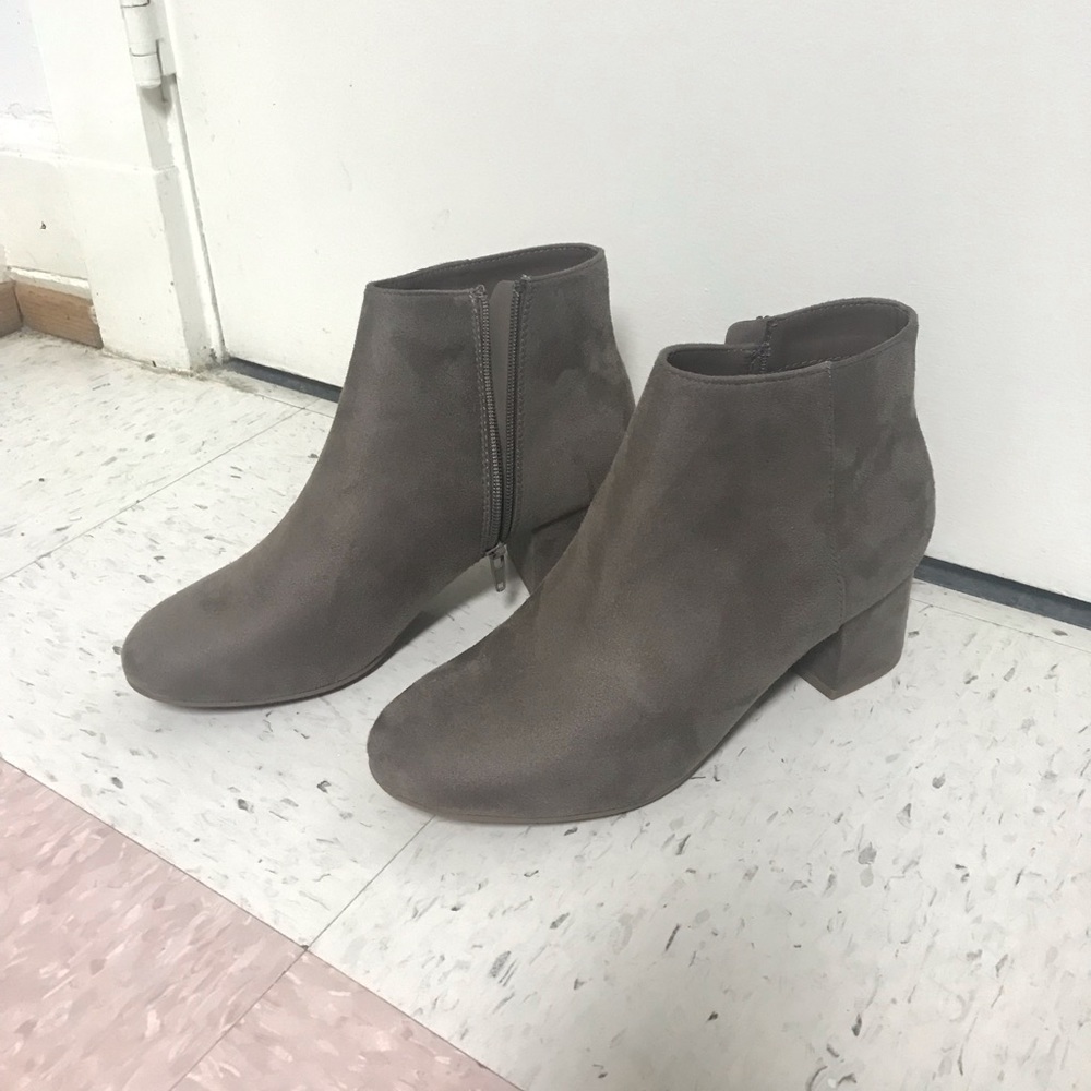 Grey Suede Booties